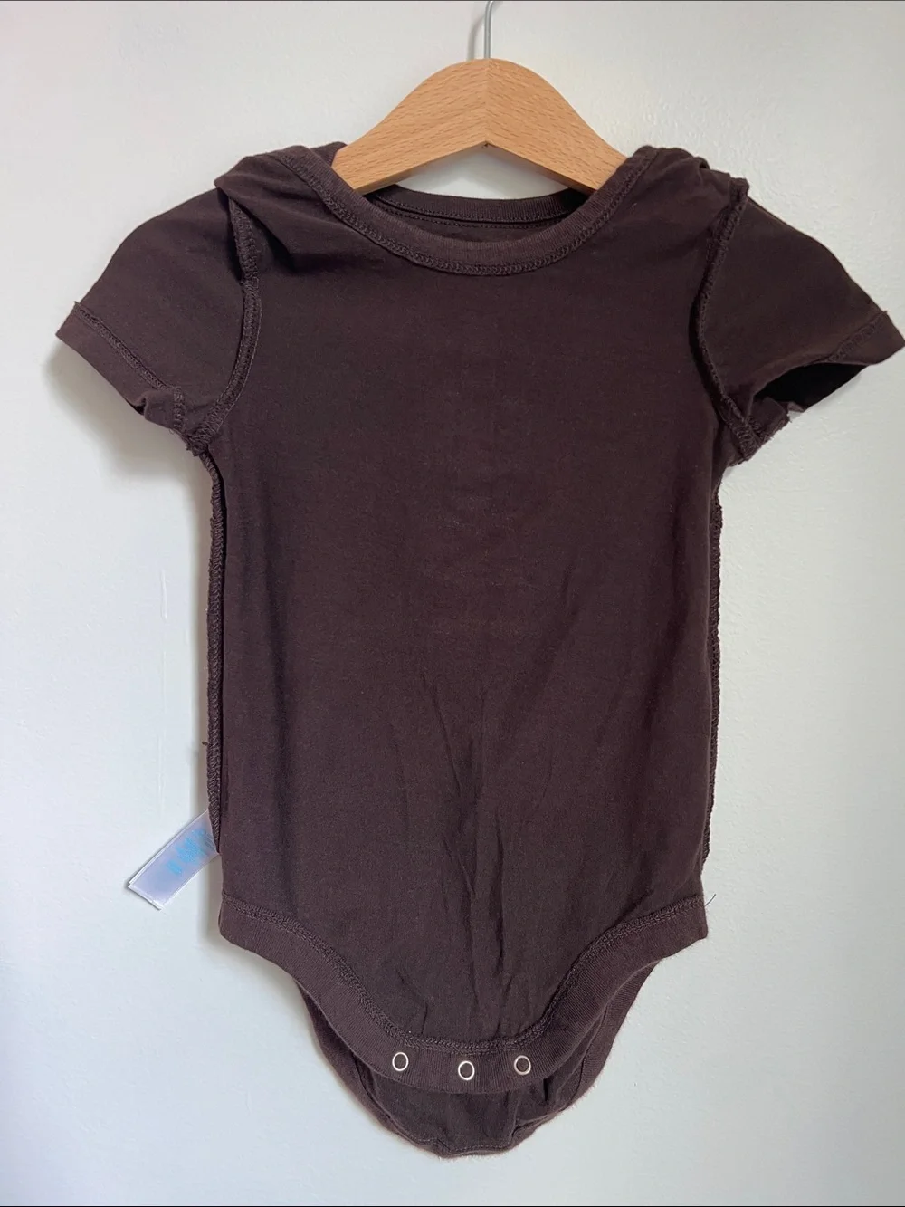 The Children's Place | Dark Brown Bodysuit Cream Football Lace Graphic Sz 12-18M
